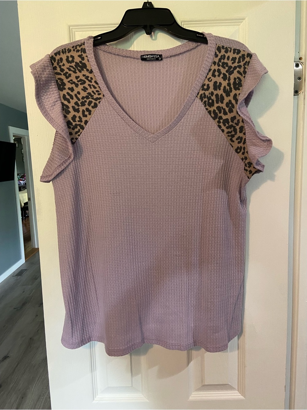 Heimish USA, 1XL, Purple/ cheetah blouse